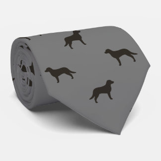 Chesapeake Bay Retriever Dog Silhouettes Pattern Neck Tie