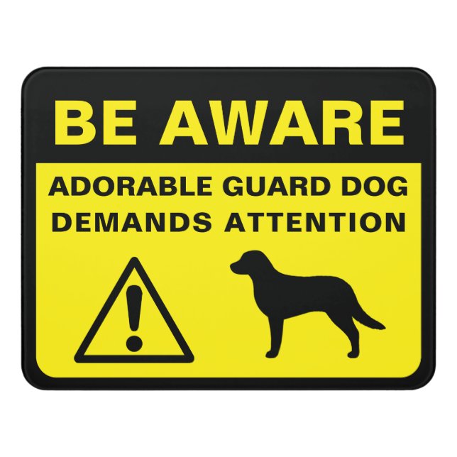 Chesapeake Bay Retriever Funny Guard Dog Warning Door Sign (Contemporary Front)
