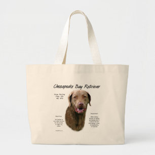 Chesapeake Bay Retriever History Design Large Tote Bag