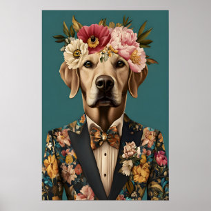 Chesapeake Bay Retriever In Suit Poster