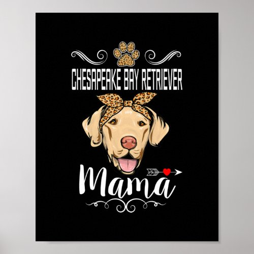 Chesapeake Bay Retriever Mama Dog Mom Puppy Poster
