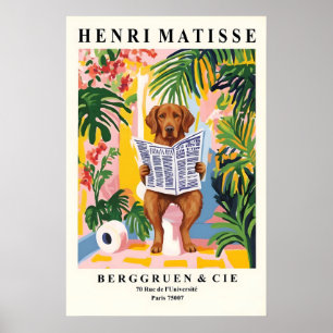 Chesapeake Bay Retriever on Toilet Art Matisse Poster