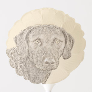 Chesapeake Bay Retriever Painting Original Dog Art Balloon