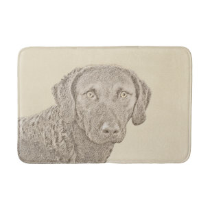 Chesapeake Bay Retriever Painting Original Dog Art Bath Mat