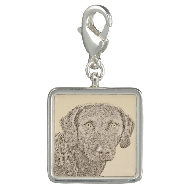 Chesapeake Bay Retriever Painting Original Dog Art Charm (Front)