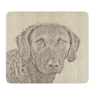 Chesapeake Bay Retriever Painting Original Dog Art Cutting Board