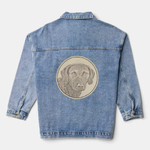 Chesapeake Bay Retriever Painting Original Dog Art Denim Jacket