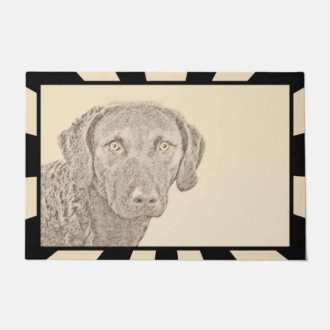 Chesapeake Bay Retriever Painting Original Dog Art Doormat (Front)