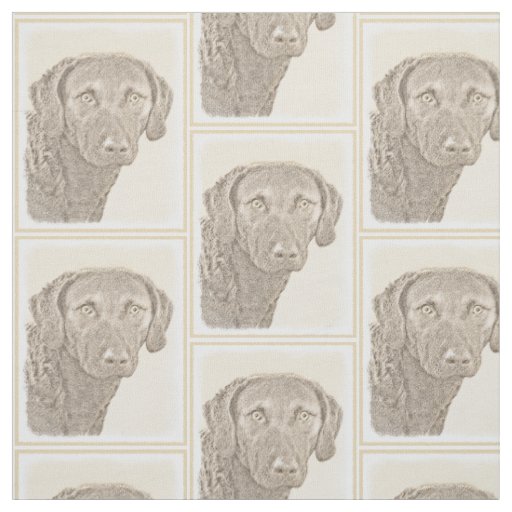 Chesapeake Bay Retriever Painting Original Dog Art Fabric