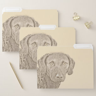 Chesapeake Bay Retriever Painting Original Dog Art File Folder