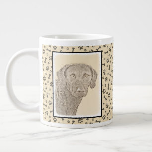 Chesapeake Bay Retriever Painting Original Dog Art Giant Coffee Mug