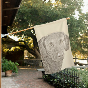 Chesapeake Bay Retriever Painting Original Dog Art House Flag