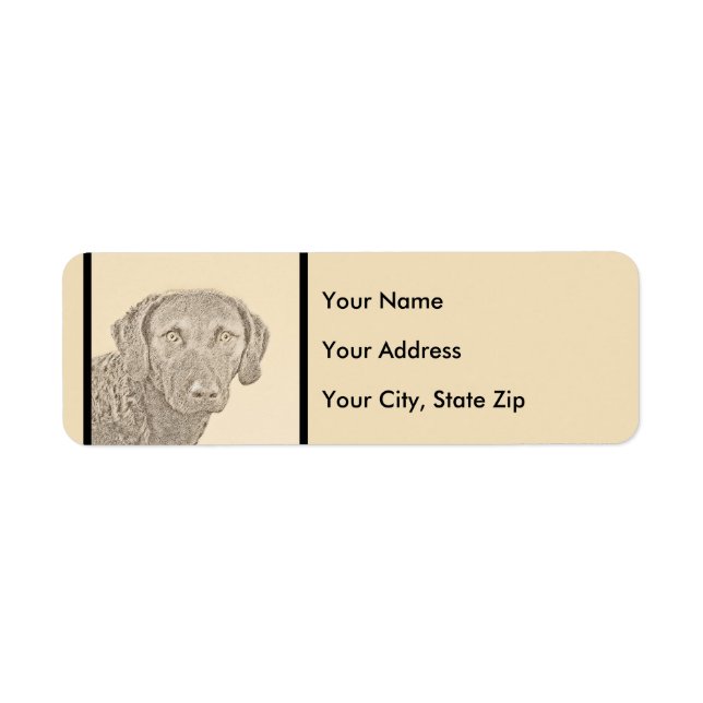 Chesapeake Bay Retriever Painting Original Dog Art Label (Front)