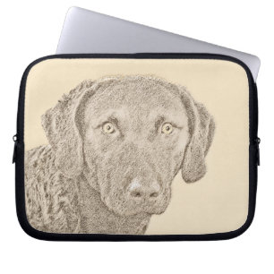 Chesapeake Bay Retriever Painting Original Dog Art Laptop Sleeve