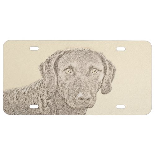 Chesapeake Bay Retriever Painting Original Dog Art License Plate