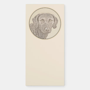 Chesapeake Bay Retriever Painting Original Dog Art Magnetic Notepad