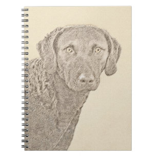 Chesapeake Bay Retriever Painting Original Dog Art Notebook