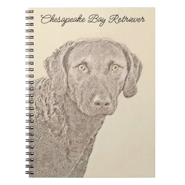 Chesapeake Bay Retriever Painting Original Dog Art Notebook (Front)