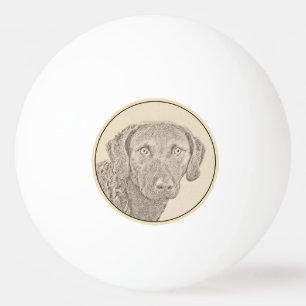 Chesapeake Bay Retriever Painting Original Dog Art Ping Pong Ball