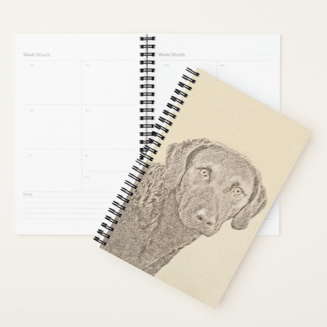 Chesapeake Bay Retriever Painting Original Dog Art Planner (Display)