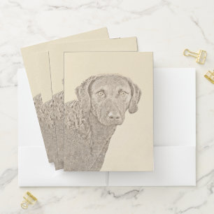 Chesapeake Bay Retriever Painting Original Dog Art Pocket Folder