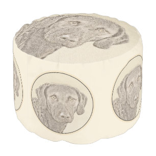 Chesapeake Bay Retriever Painting Original Dog Art Pouf
