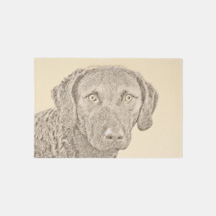 Chesapeake Bay Retriever Painting Original Dog Art Rug