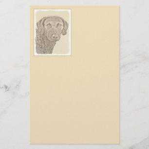 Chesapeake Bay Retriever Painting Original Dog Art Stationery