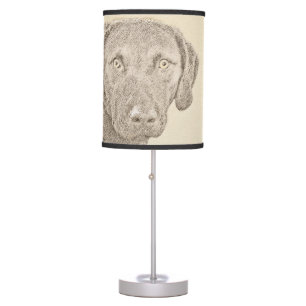 Chesapeake Bay Retriever Painting Original Dog Art Table Lamp