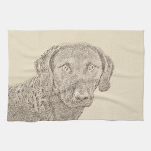 Chesapeake Bay Retriever Painting Original Dog Art Towel