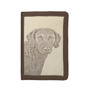 Chesapeake Bay Retriever Painting Original Dog Art Trifold Wallet