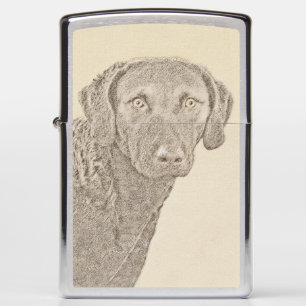 Chesapeake Bay Retriever Painting Original Dog Art Zippo Lighter