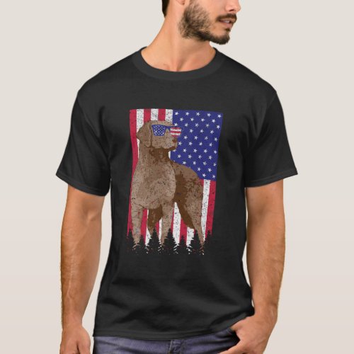 Chesapeake Bay Retriever Patriotic Dog Usa America T_Shirt