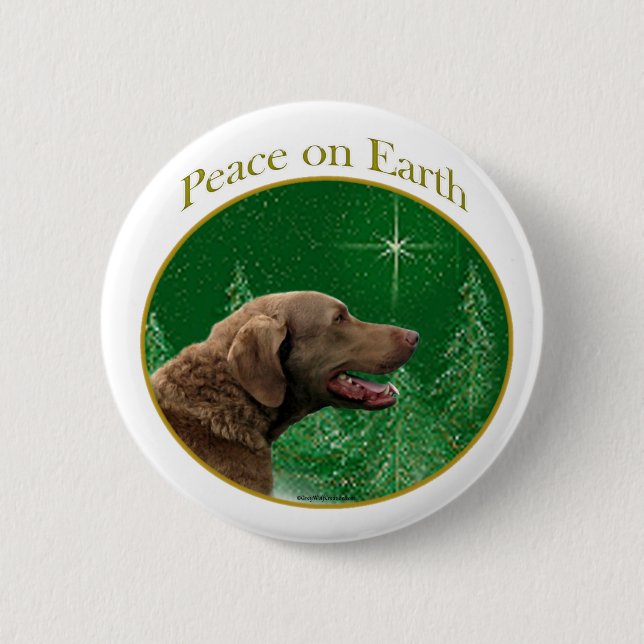 Chesapeake Bay Retriever Peace Button (Front)