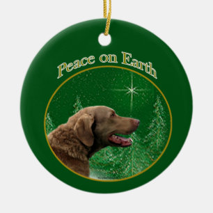 Chesapeake Bay Retriever Peace Ceramic Ornament