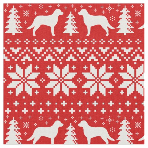 Chesapeake Bay Retriever Silhouettes Christmas Fabric