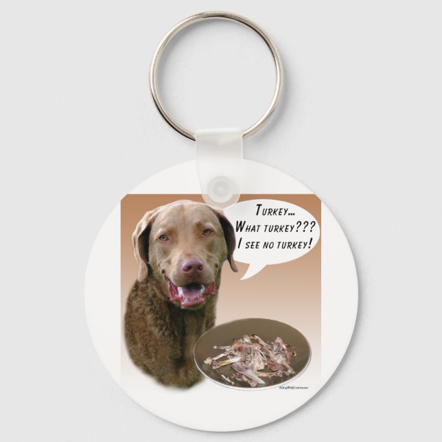 Chesapeake Bay Retriever Turkey Keychain (Front)