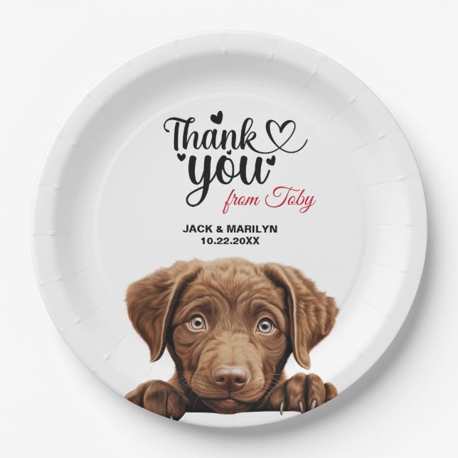 Chesapeake Bay Retriever Wedding Reception Paper Plates (Front)