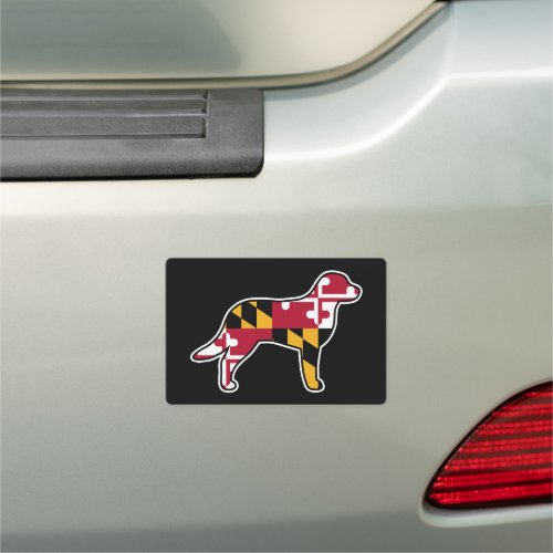 Chesapeake Bay Retriever with Maryland Flag Car Magnet