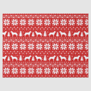 Chesapeake Bay Retrievers Christmas Pattern Red Tissue Paper