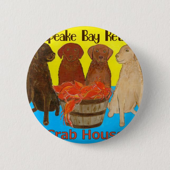 Chesapeake Bay Retriver Crabhouse Button (Front)