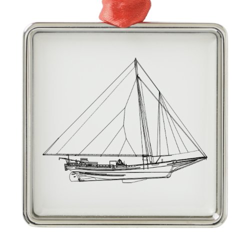 Chesapeake Bay Skipjack Sailboat Metal Ornament
