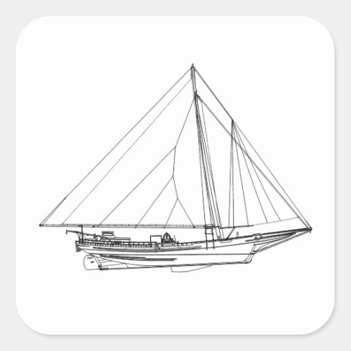 Chesapeake Bay Skipjack Sailboat Square Sticker