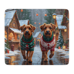 Chesapeake Bay Terrier Christmas Snow Holiday Cutting Board