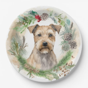 Chesapeake Bay Terrier Christmas Wreath Festive Paper Plates