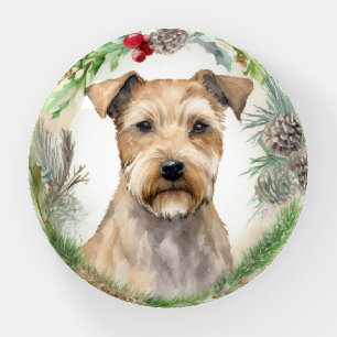 Chesapeake Bay Terrier Christmas Wreath Festive Paperweight