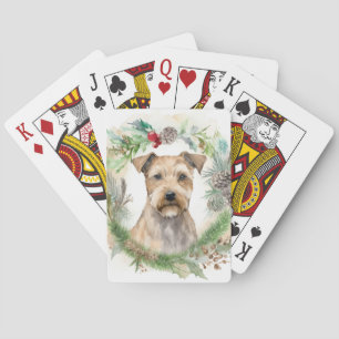 Chesapeake Bay Terrier Christmas Wreath Festive Poker Cards