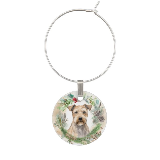 Chesapeake Bay Terrier Christmas Wreath Festive Wine Charm (First Charm)