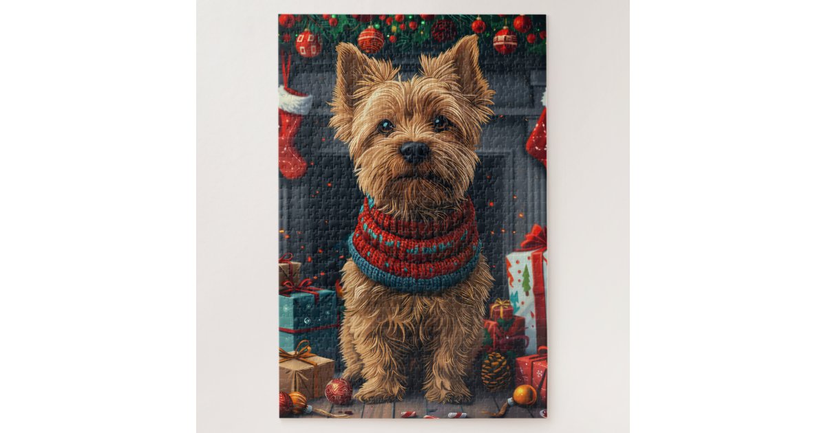 Chesapeake Bay Terrier Dog With Christmas Gifts Jigsaw Puzzle Zazzle