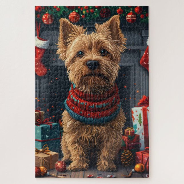 Chesapeake Bay Terrier Dog With Christmas Gifts  Jigsaw Puzzle (Vertical)